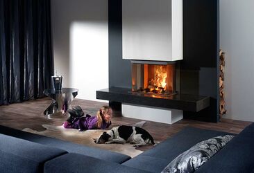 La cheminée Heat Pure 105 Tunnel double faces bénéficie d’une conception particulièrement avancée à intelligence intégrée ; c’est aussi un des foyers à bois les plus esthétiques disponibles sur le marché.